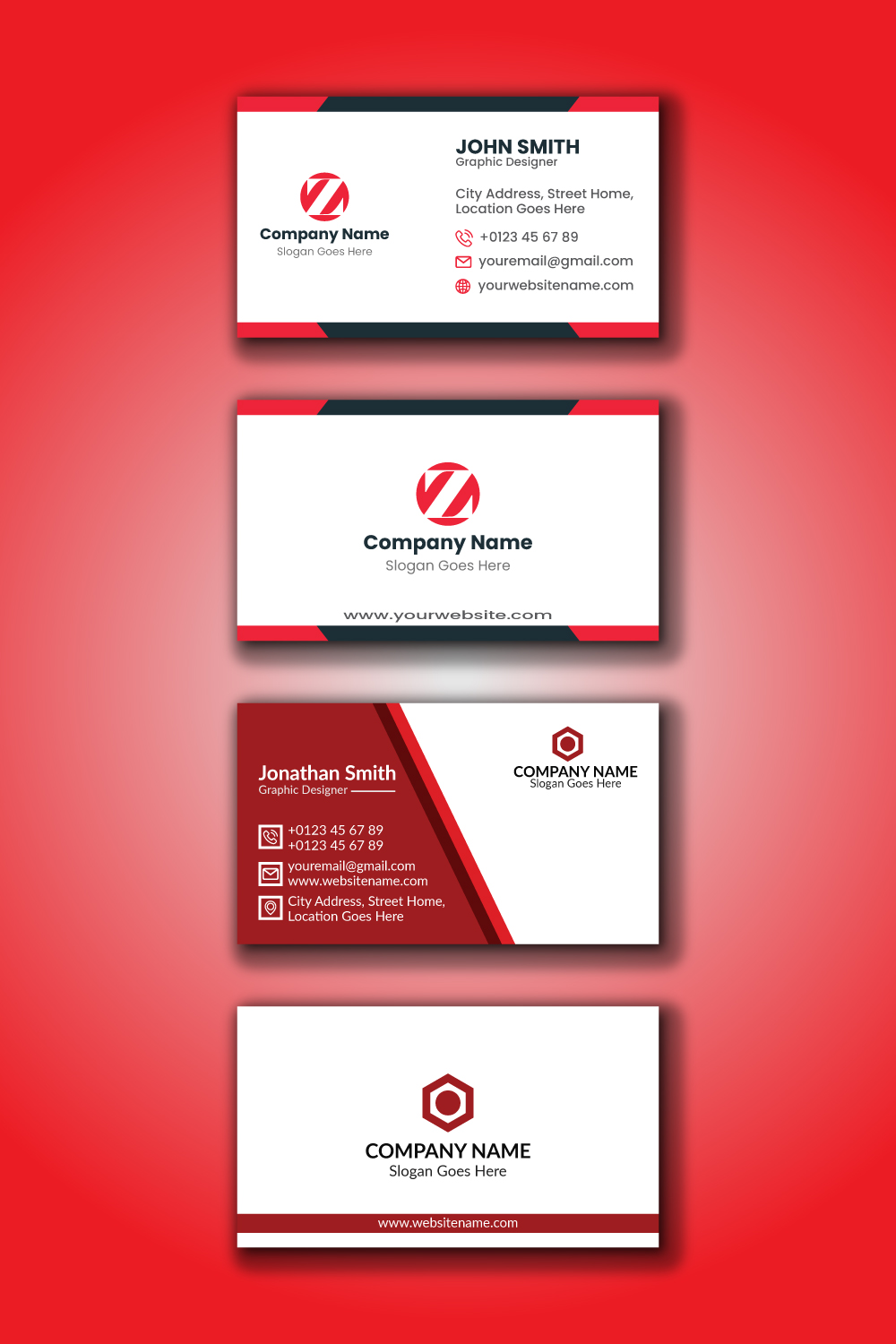 Creative Business Card Template pinterest preview image.