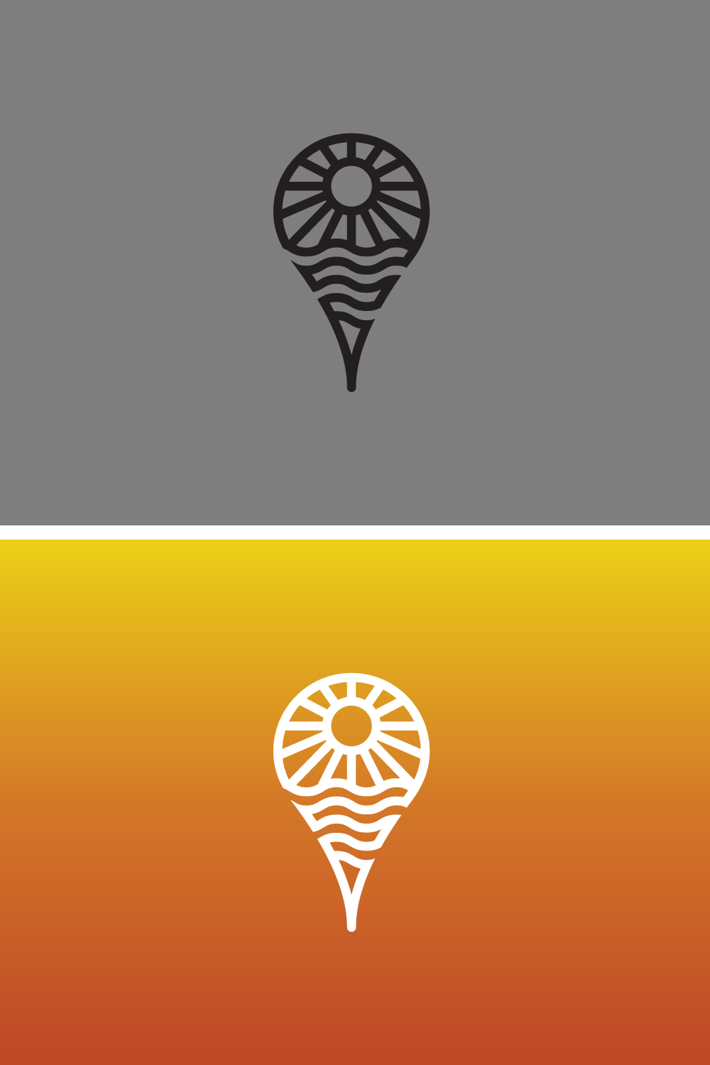 Travel Location - Sea and Sun Branding Logo pinterest preview image.