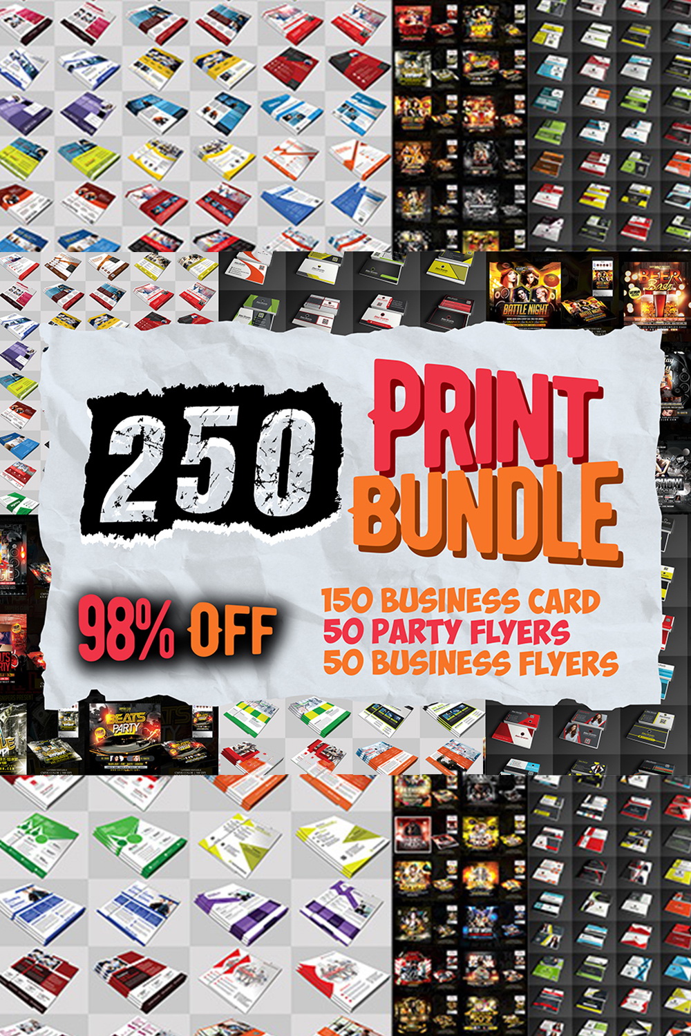 250 Print Template Mega Bundle Vol1 pinterest preview image.