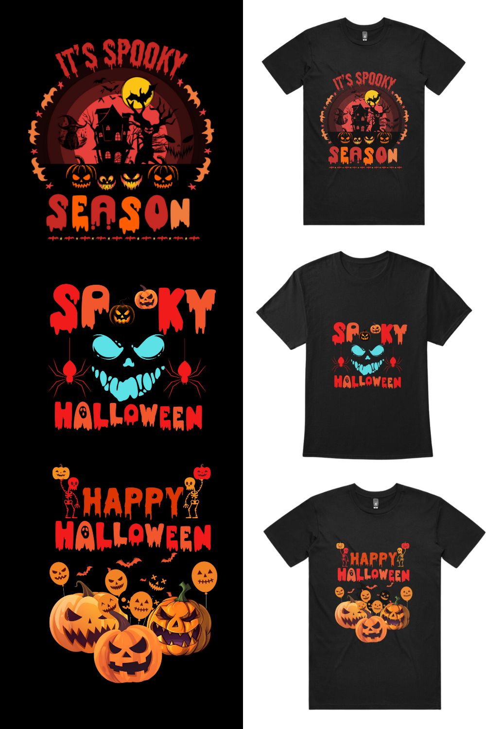 Spooky Halloween Designs Bundle pinterest preview image.