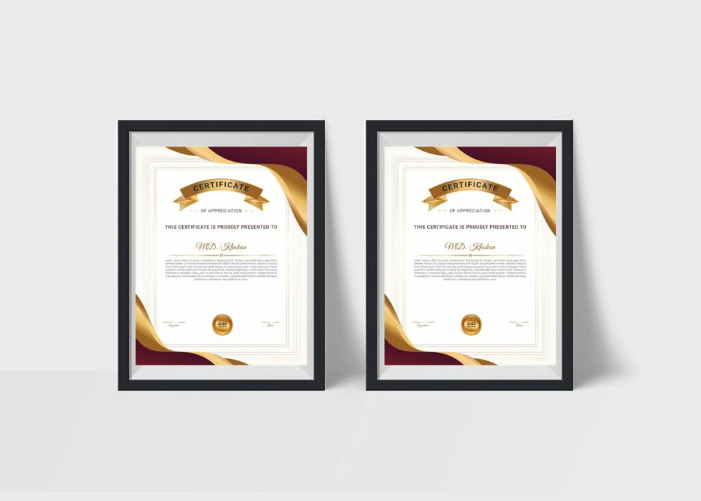 Modern Certificate Design Template - MasterBundles