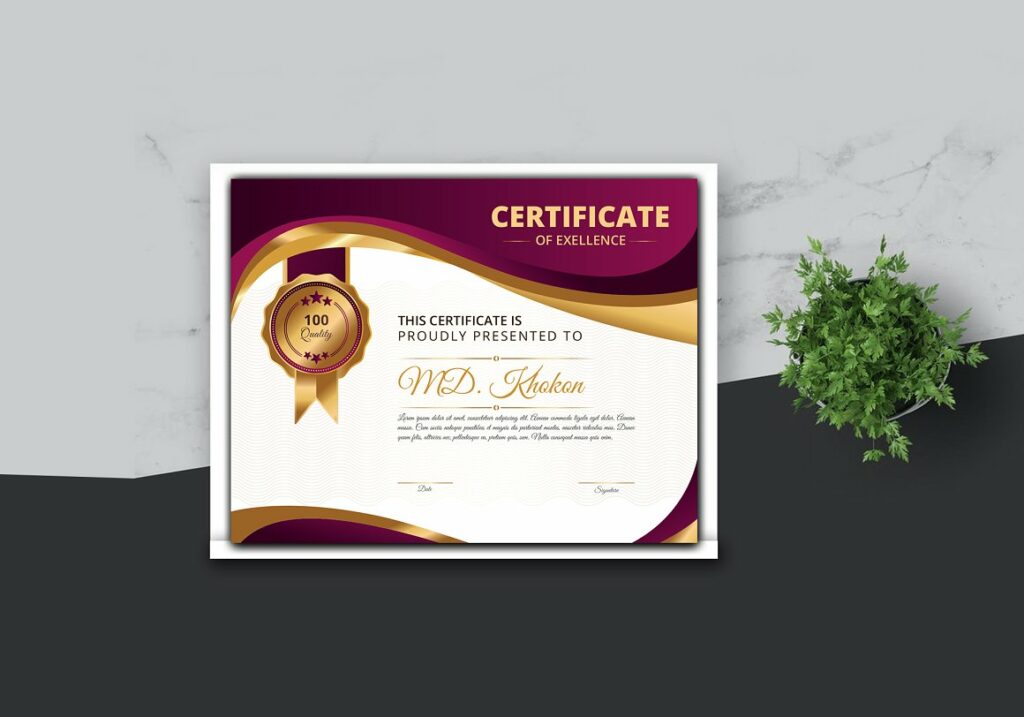 Modern Certificate Design Template V-10 - MasterBundles