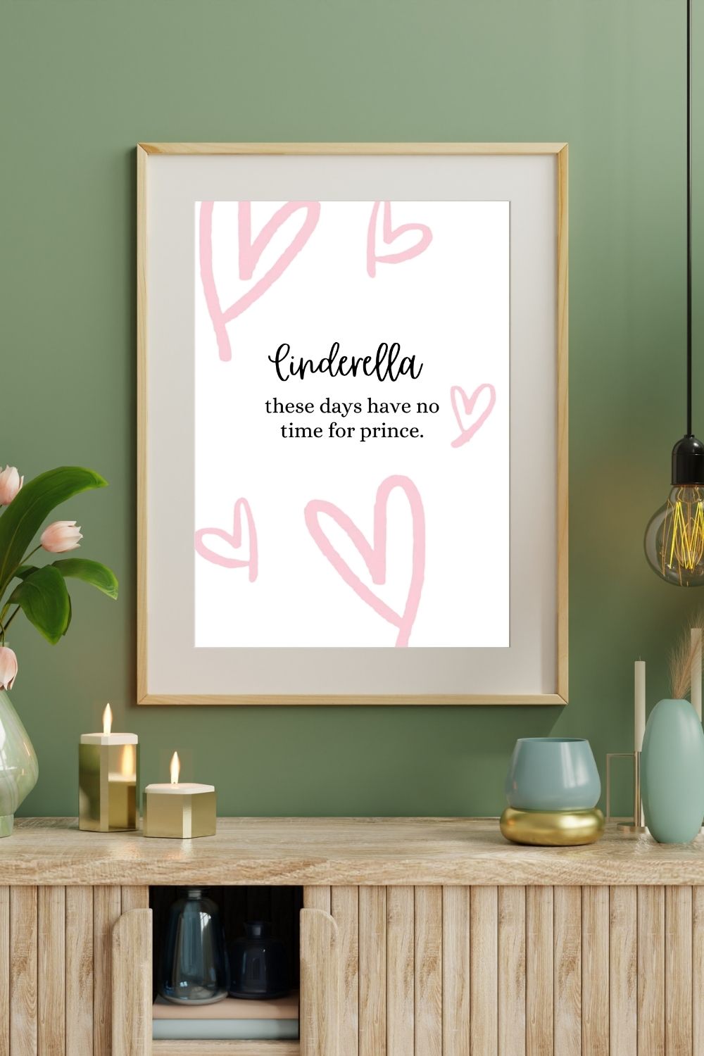 Cinderella Printable Wall Art | Feminine Quote pinterest preview image.