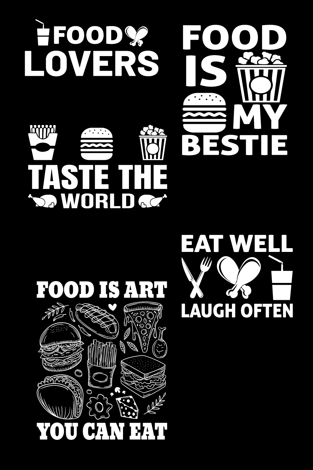 Food T shirt Design Bundle pinterest preview image.