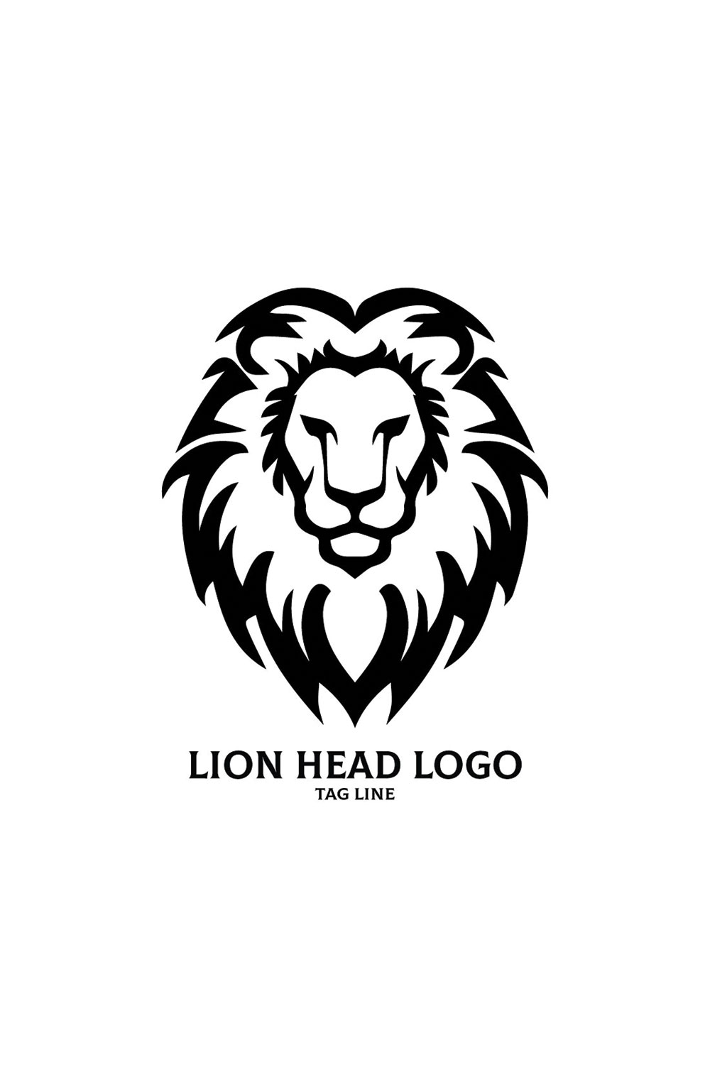 Lion Head Logo Template pinterest preview image.