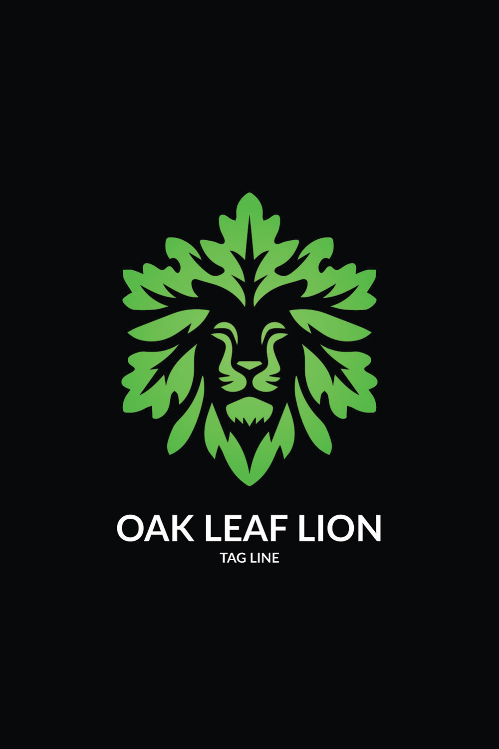 Oak Leaf Lion Logo Template pinterest preview image.