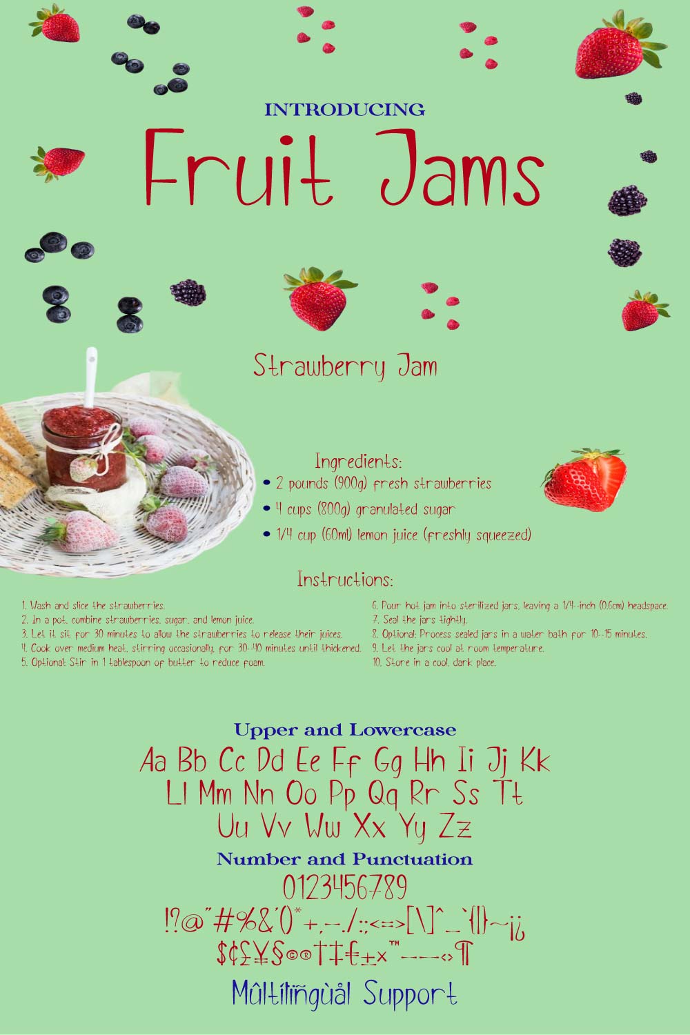 Fruit Jams | Handwritten Font pinterest preview image.