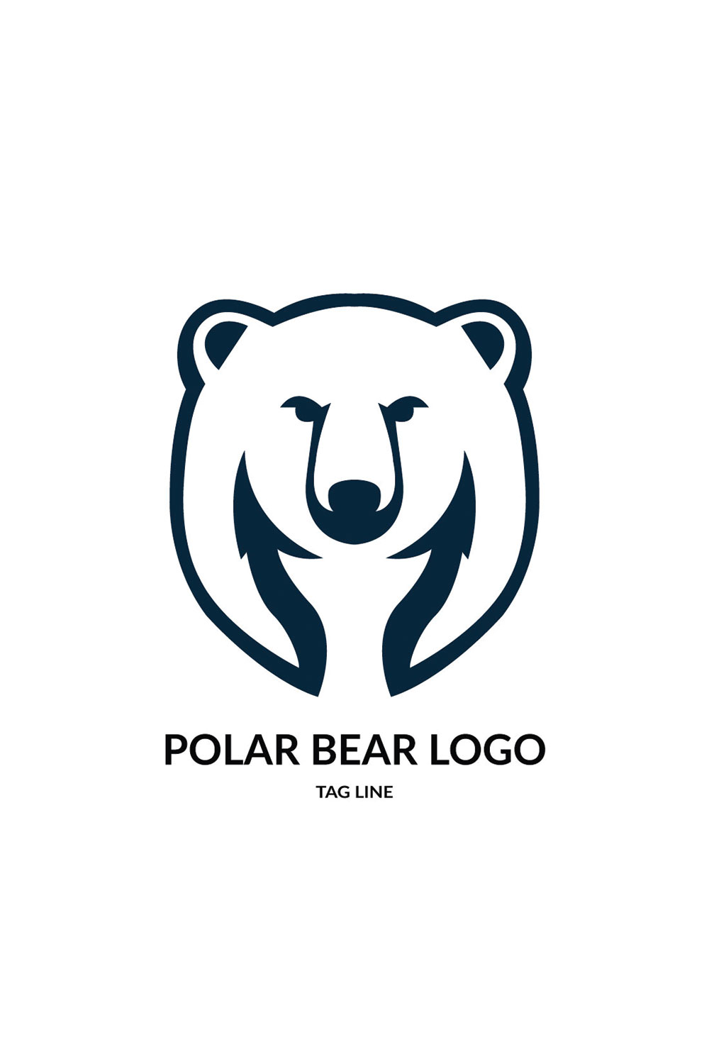 Polar bear logo Template pinterest preview image.