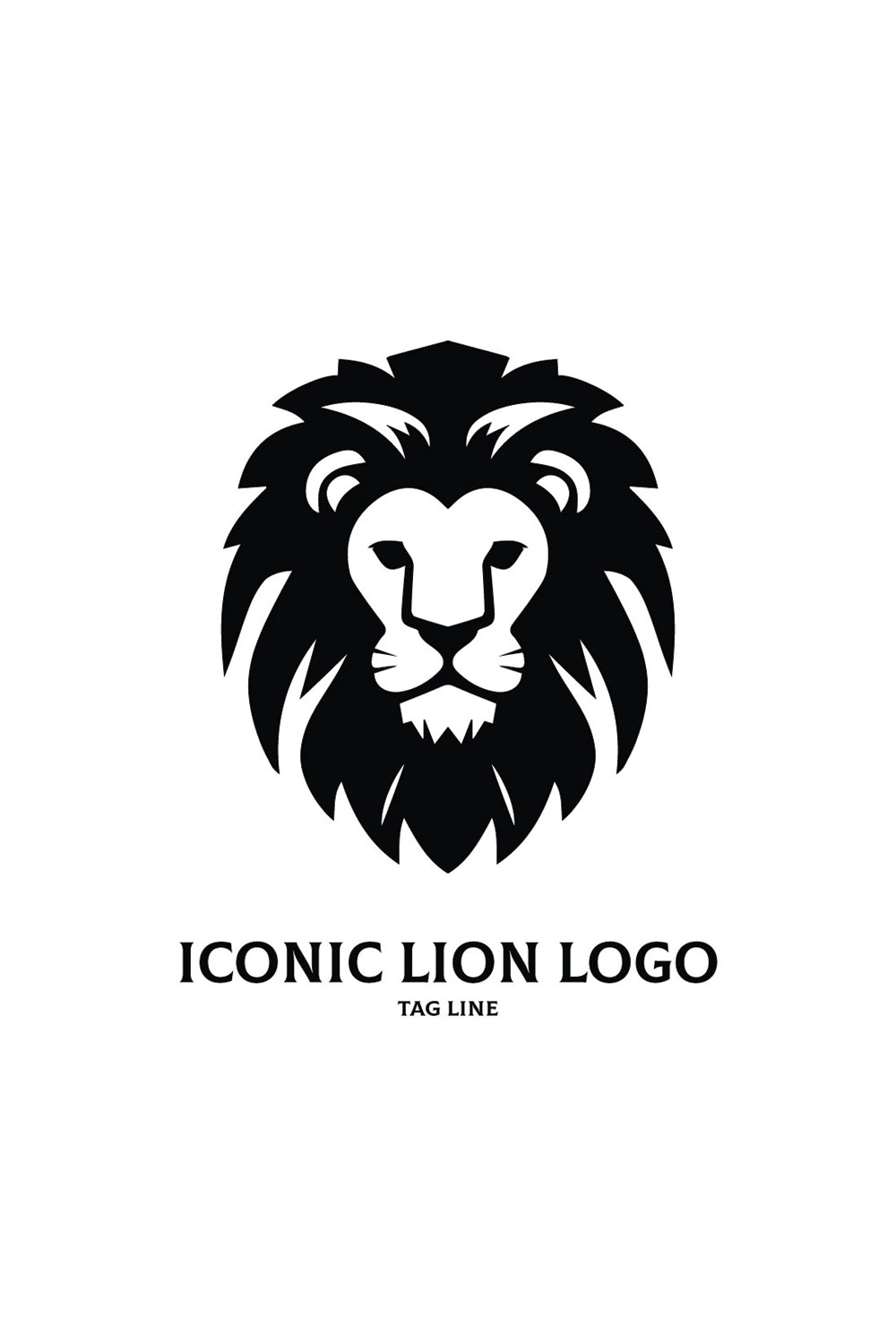 Iconic Lion Logo Template pinterest preview image.