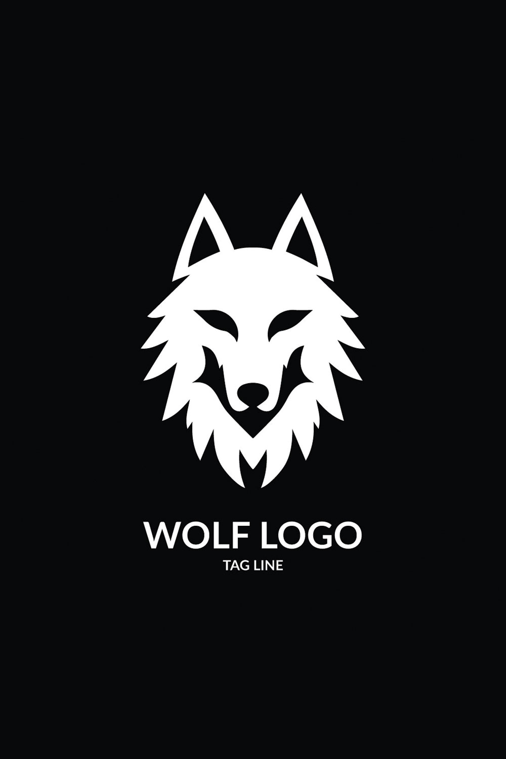 Wolf Head Logo Template pinterest preview image.