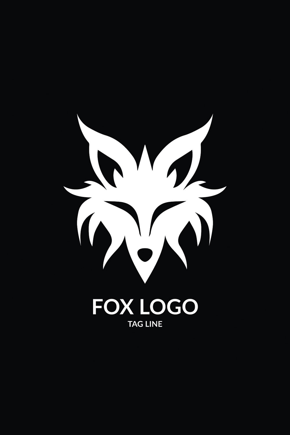 Fox Head Logo Template pinterest preview image.