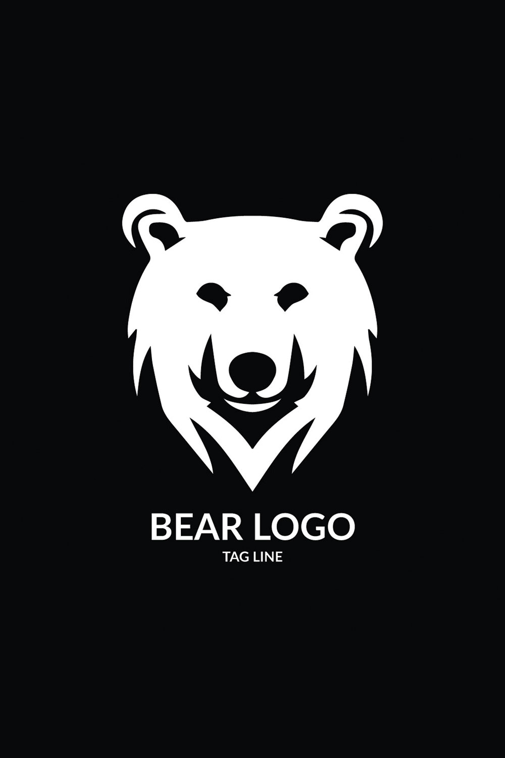 Bear Head Logo Template pinterest preview image.