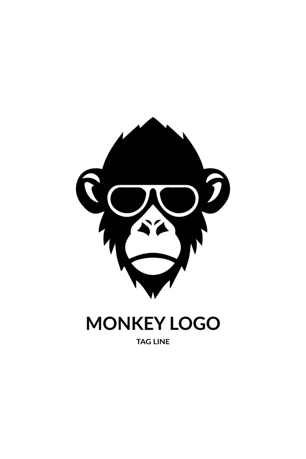 Monkey Head Logo Template pinterest preview image.