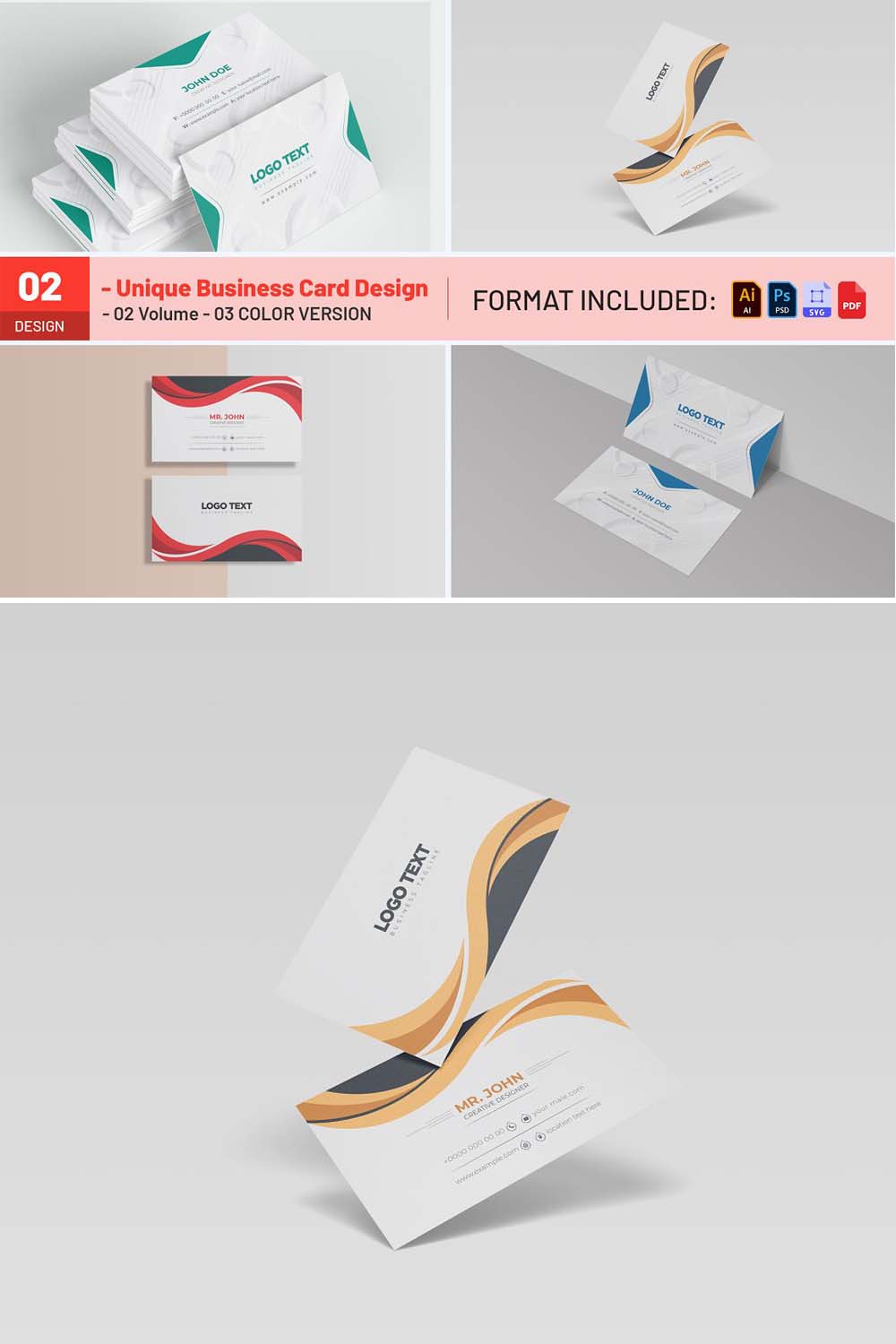 Unique Business Card Design pinterest preview image.