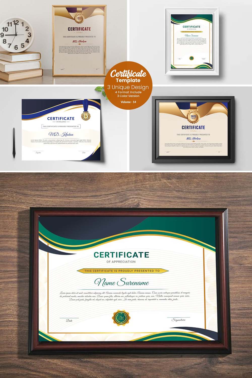 Professional Diploma Certificate pinterest preview image.