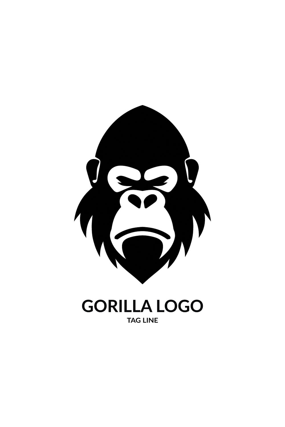 Gorilla Head Logo Template pinterest preview image.