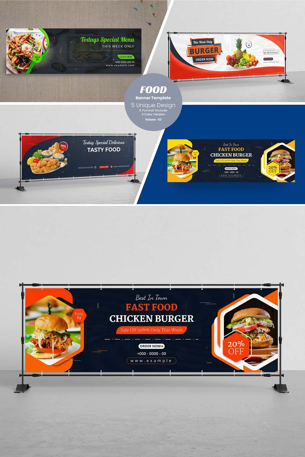 Food Banners Sliders & Feature pinterest preview image.