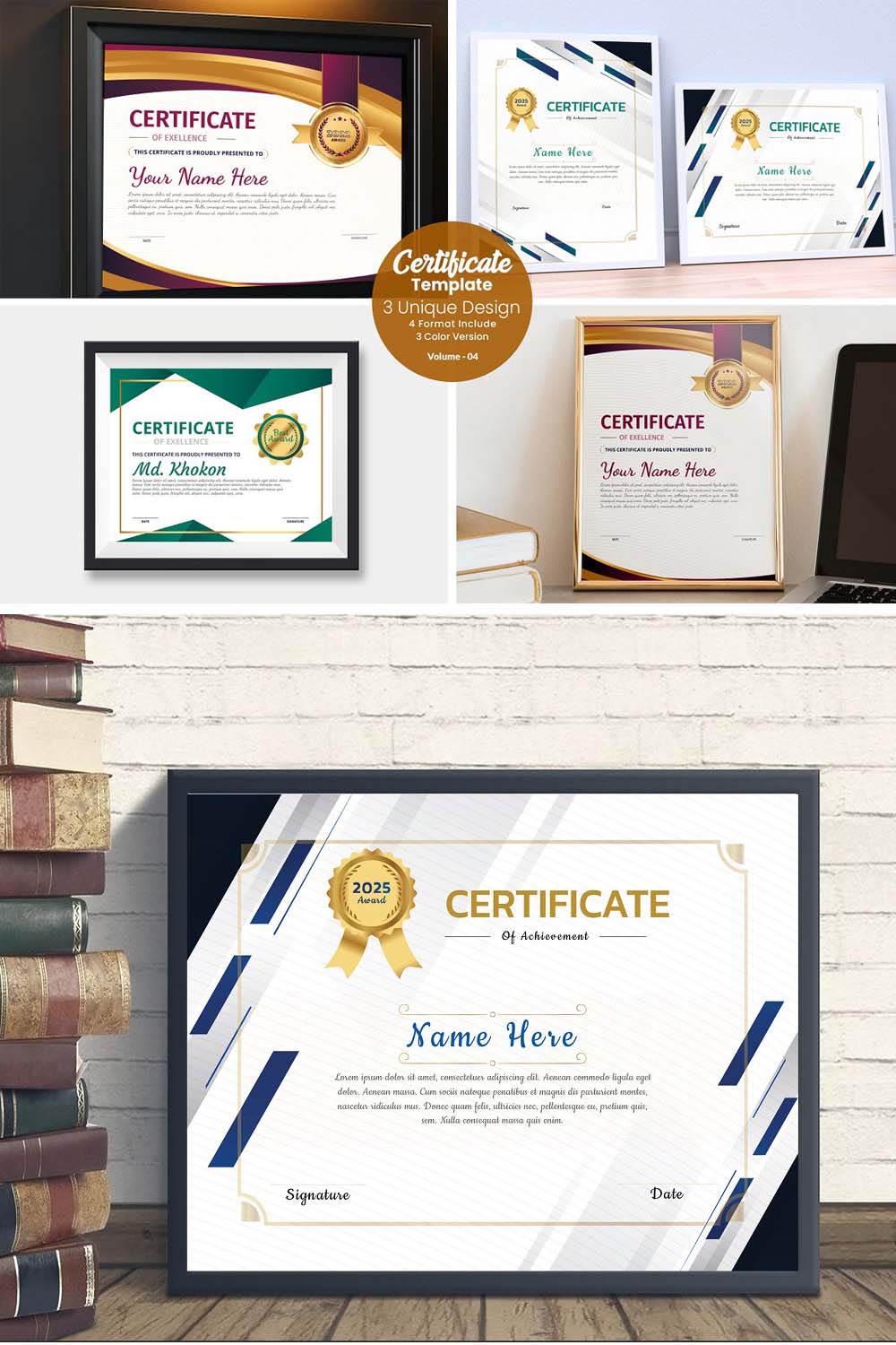 Professional Certificate Design pinterest preview image.