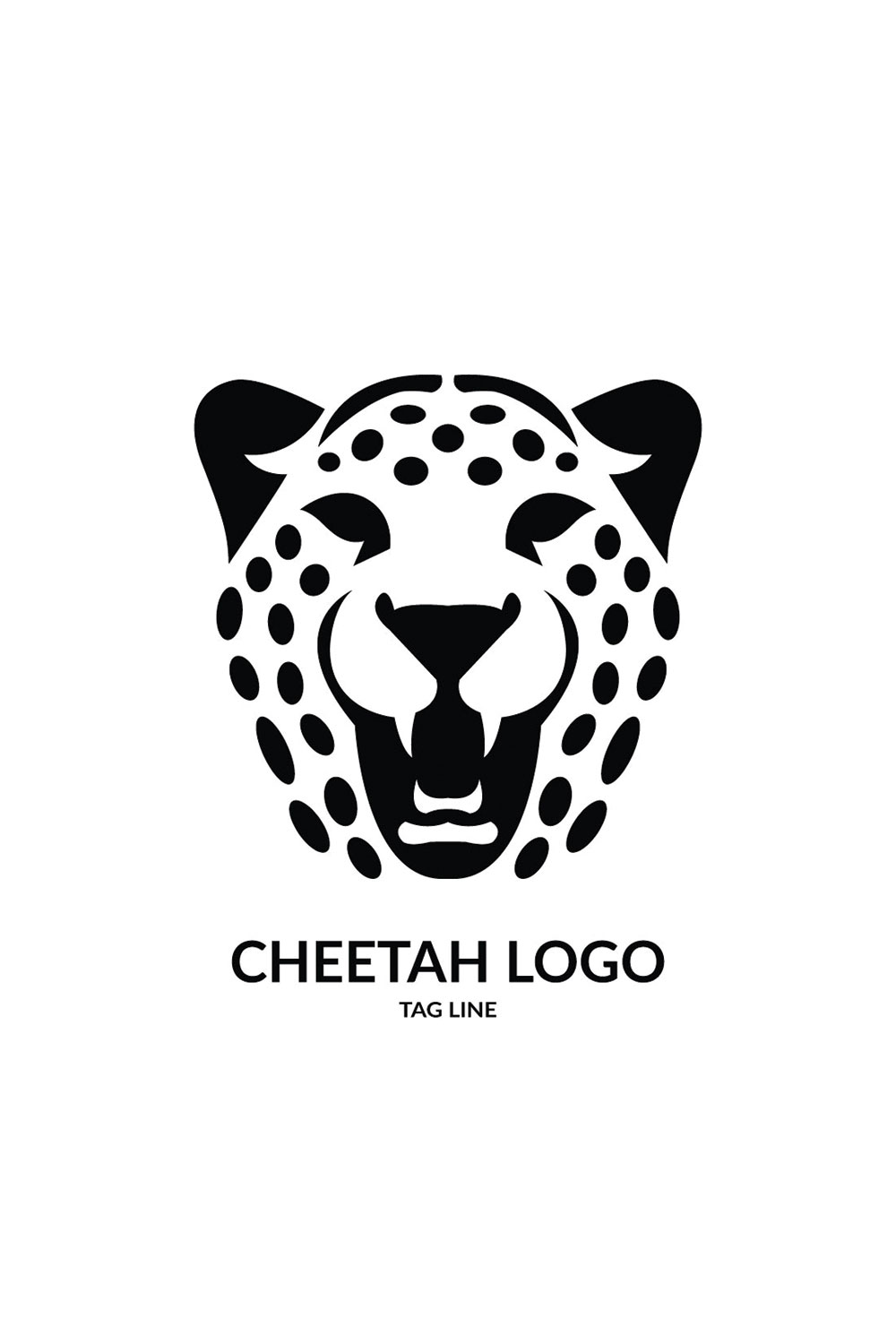 Cheetah Head Logo Template pinterest preview image.