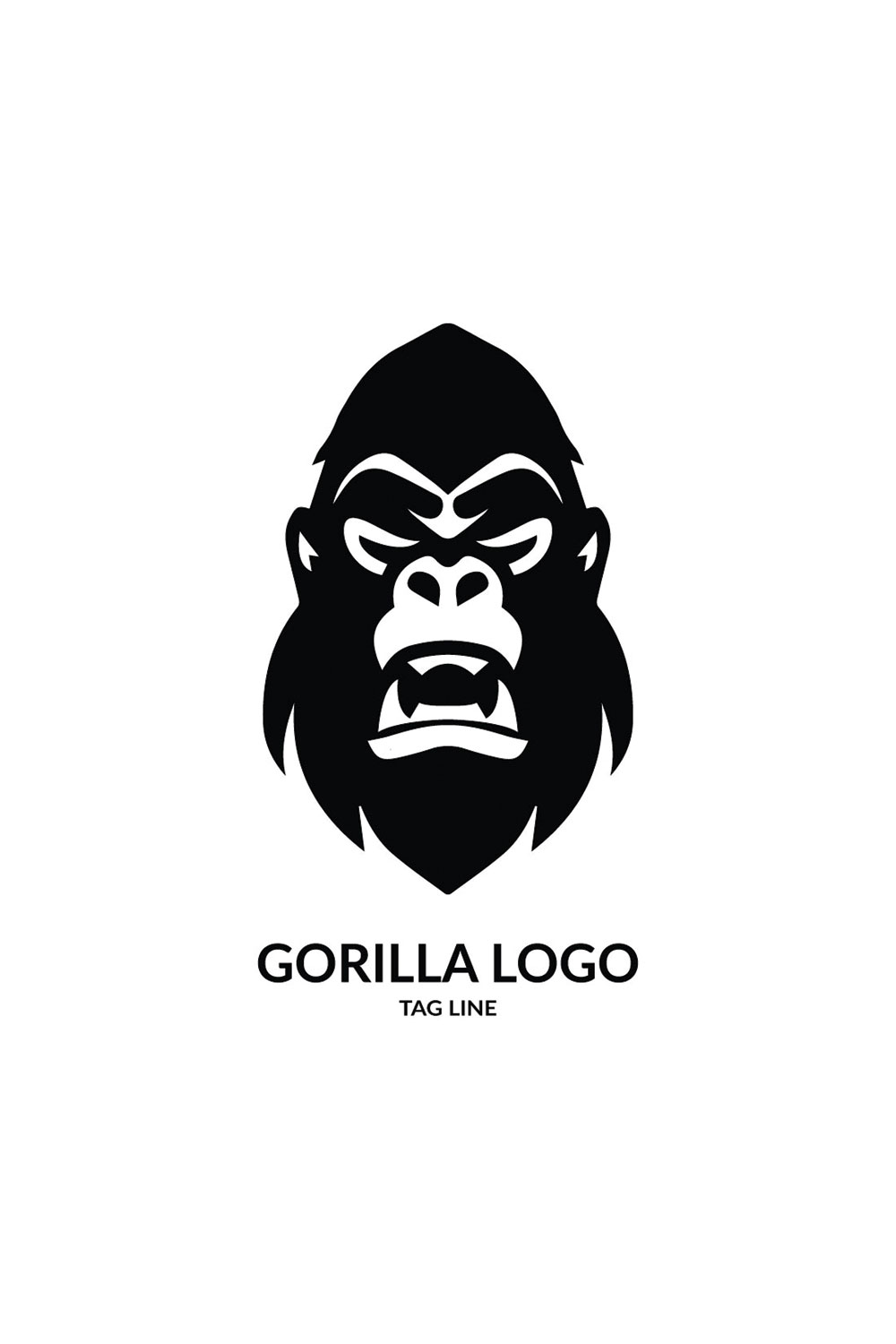 Gorilla Head Logo Template pinterest preview image.