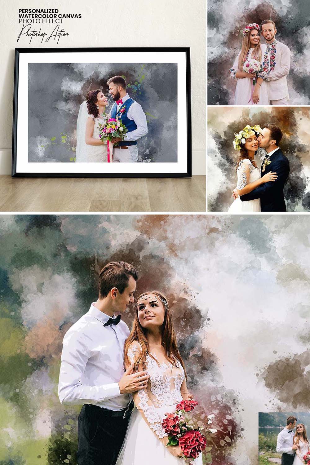 Personalized Watercolor Canvas pinterest preview image.