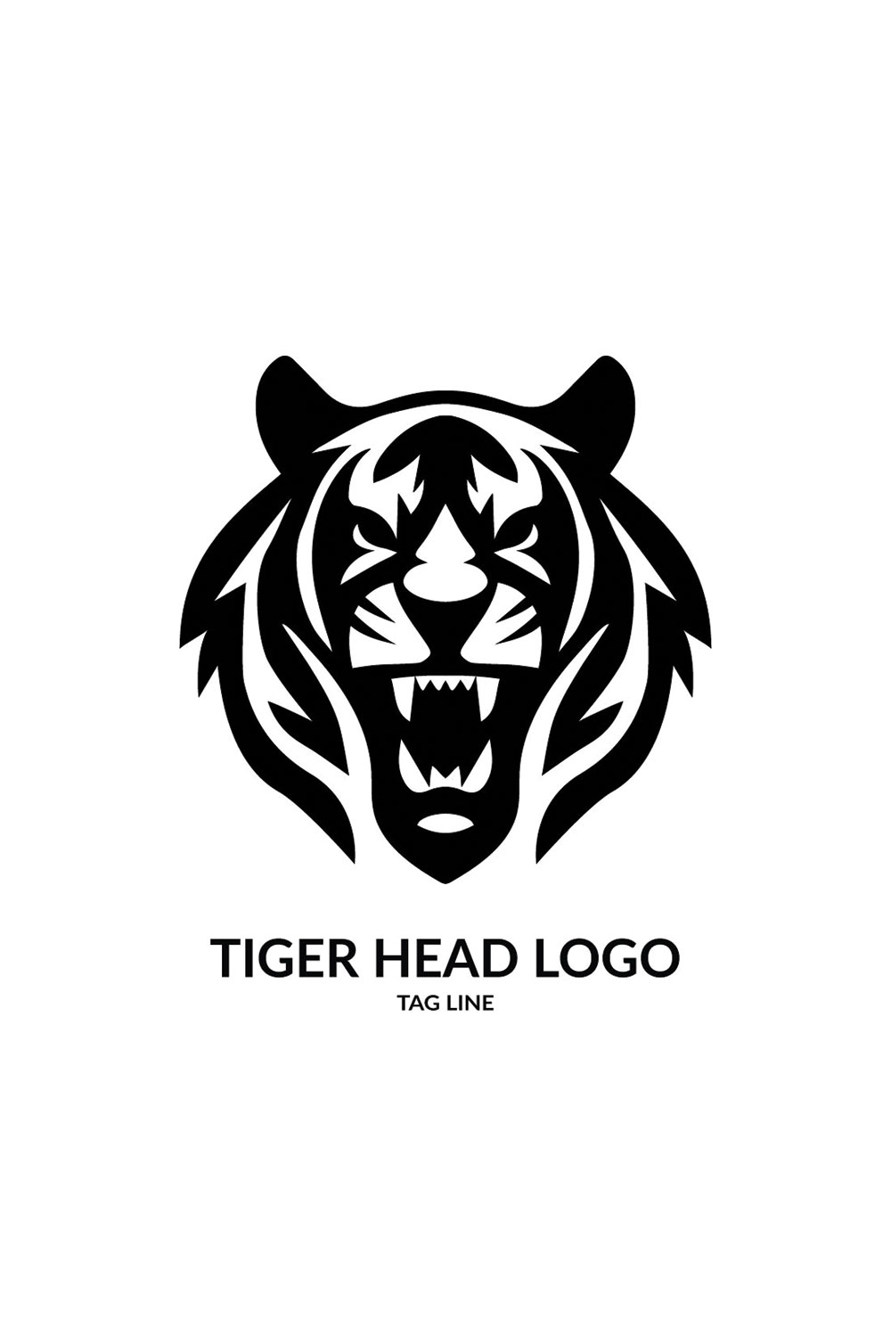 Tiger Head Logo Template pinterest preview image.