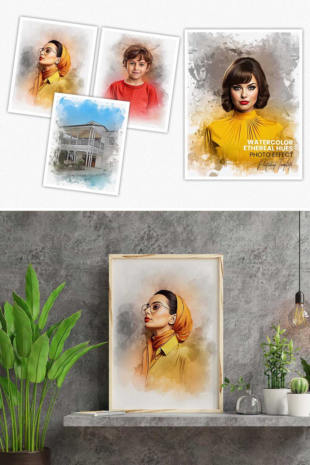 Watercolor Ethereal Hues Effect pinterest preview image.