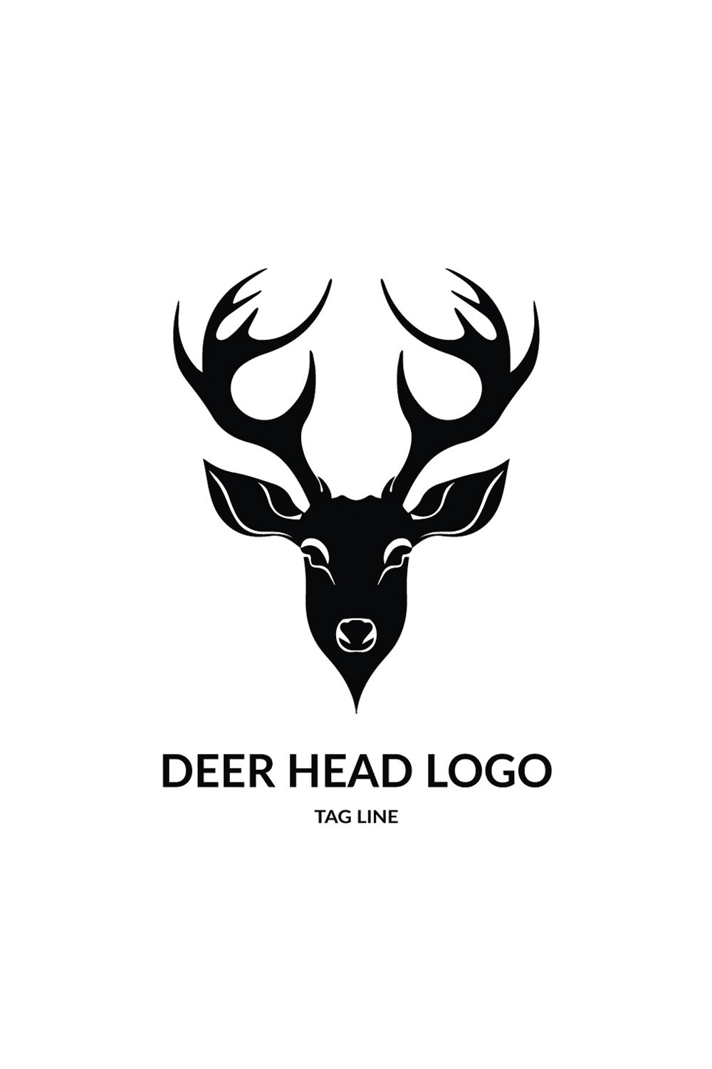 Deer Head Logo Template pinterest preview image.