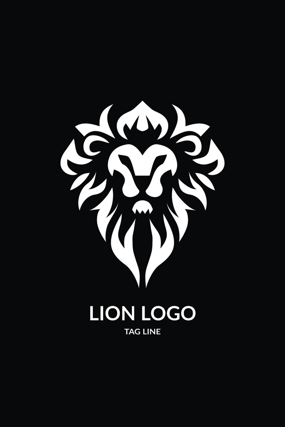 Elegant Lion Logo Template pinterest preview image.