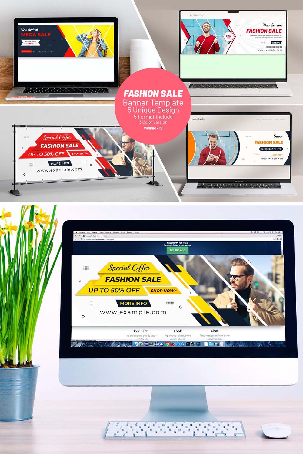 Fashion Sale Banner Bundle pinterest preview image.