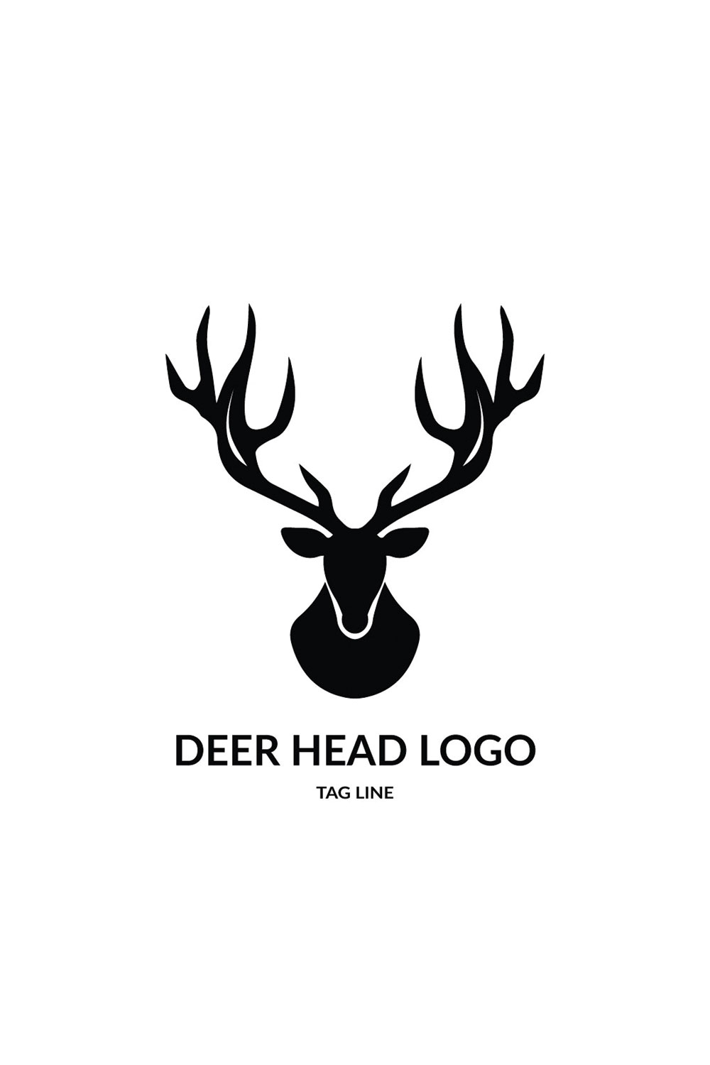 Deer Head Logo Template pinterest preview image.