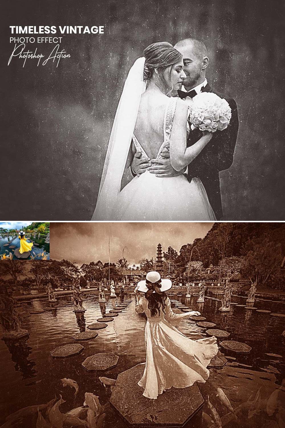 Timeless Vintage Photo Effect pinterest preview image.