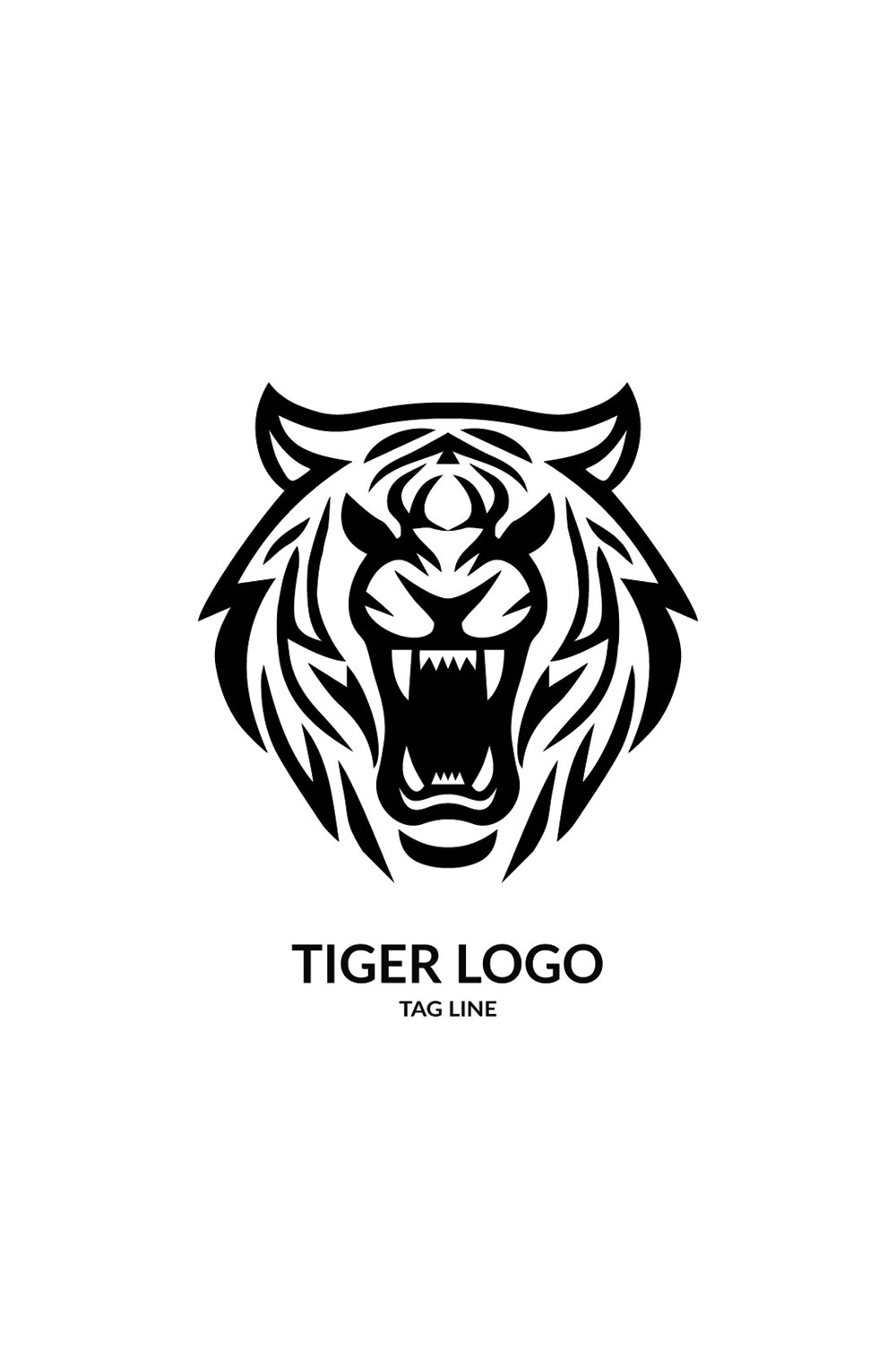 Tiger Head Logo Template pinterest preview image.
