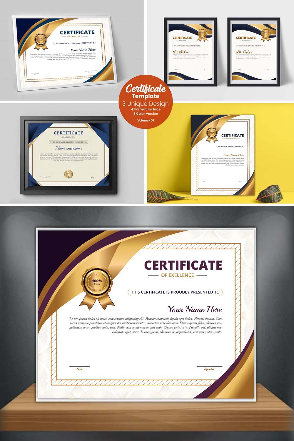 Certificate Appreciation Award pinterest preview image.