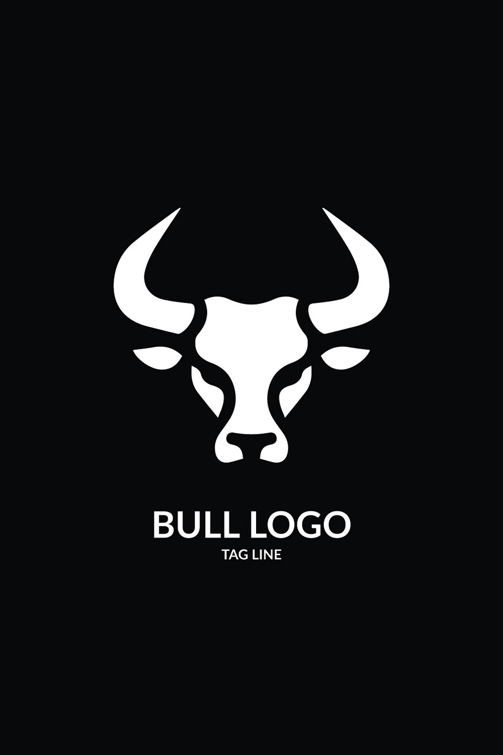 Bull Head Logo Template pinterest preview image.