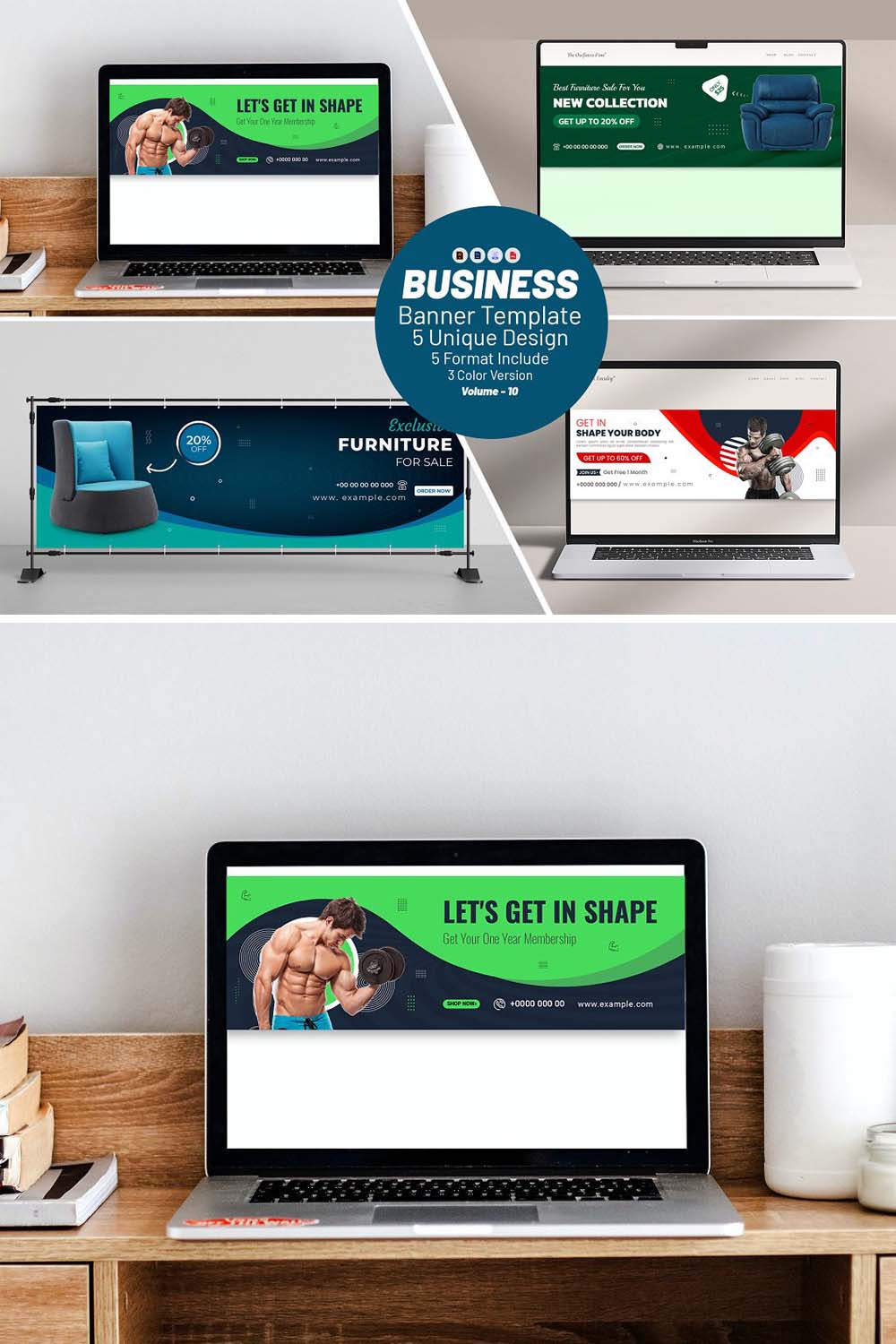 Multi Business Sliders Bundle pinterest preview image.