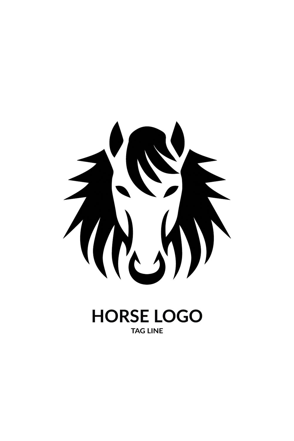 Horse Head Logo Template pinterest preview image.