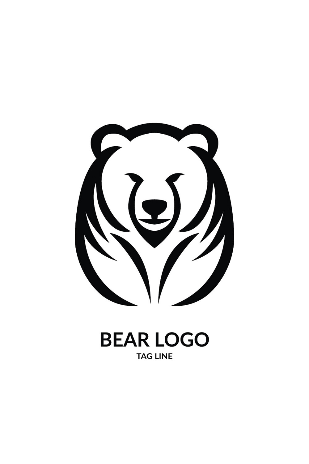 Bear Logo Template pinterest preview image.
