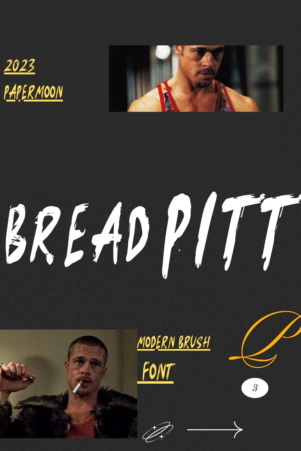 Bread Pitt: Modern Brush Font pinterest preview image.
