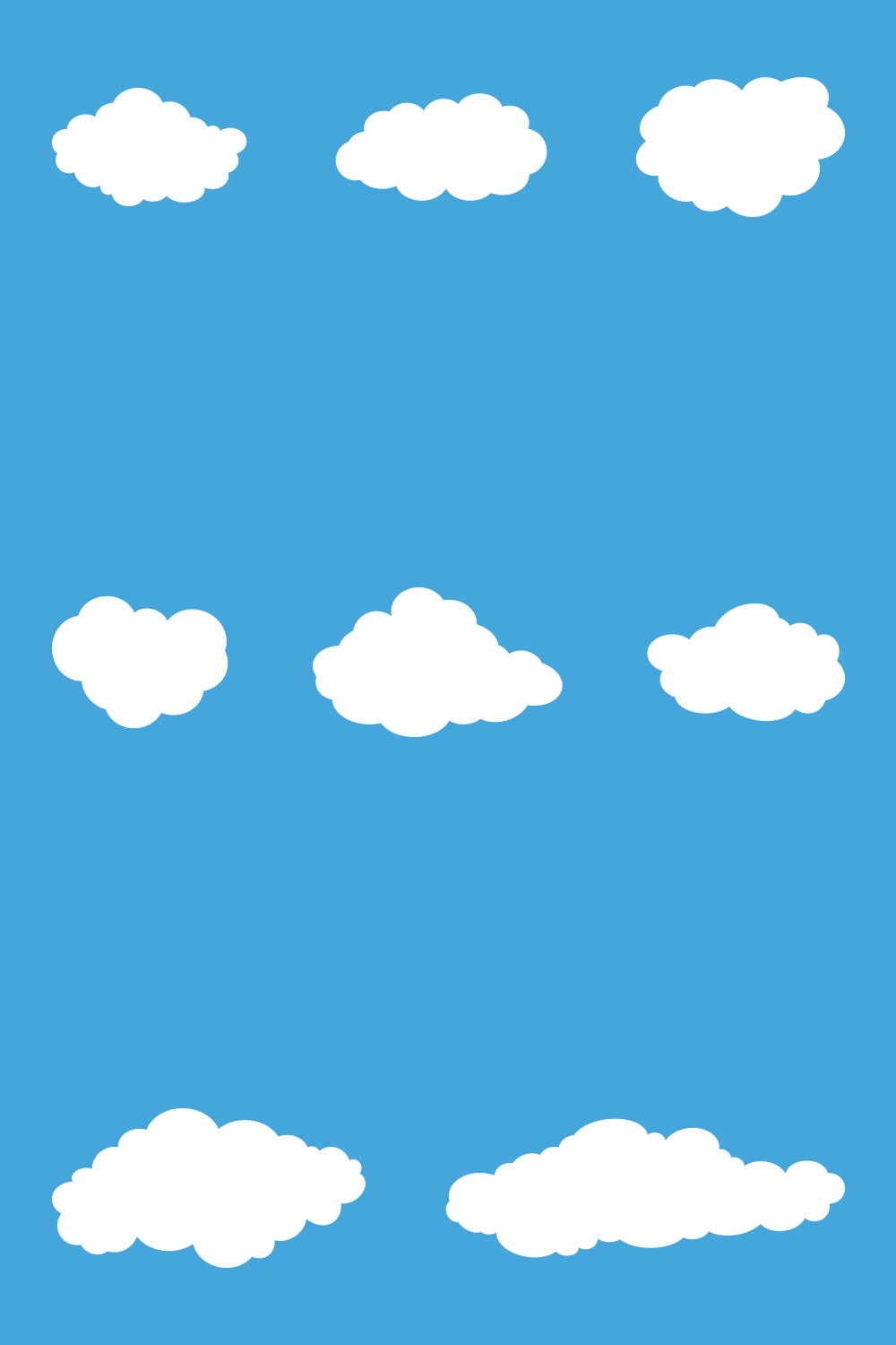 8 vector white clouds collection in blue sky pinterest preview image.