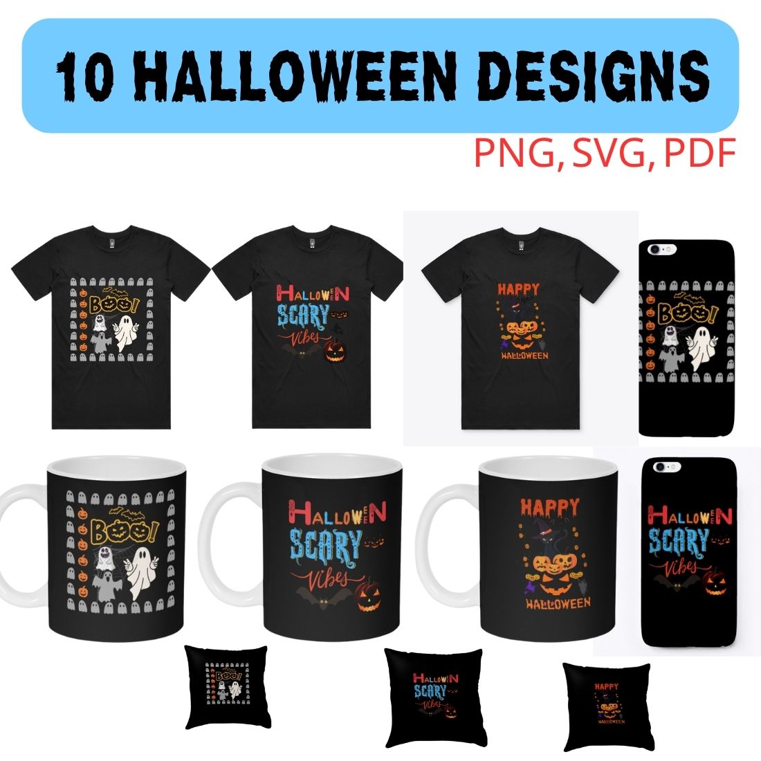 10 Halloween Designs preview image.