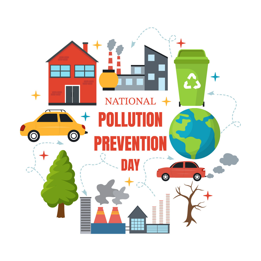 12 National Pollution Prevention Day Illustration preview image.