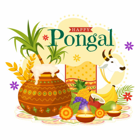 12 Happy Pongal Illustration cover image.