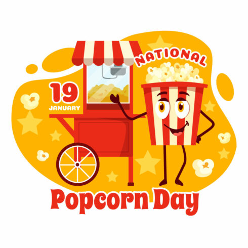 12 National Popcorn Day Illustration cover image.