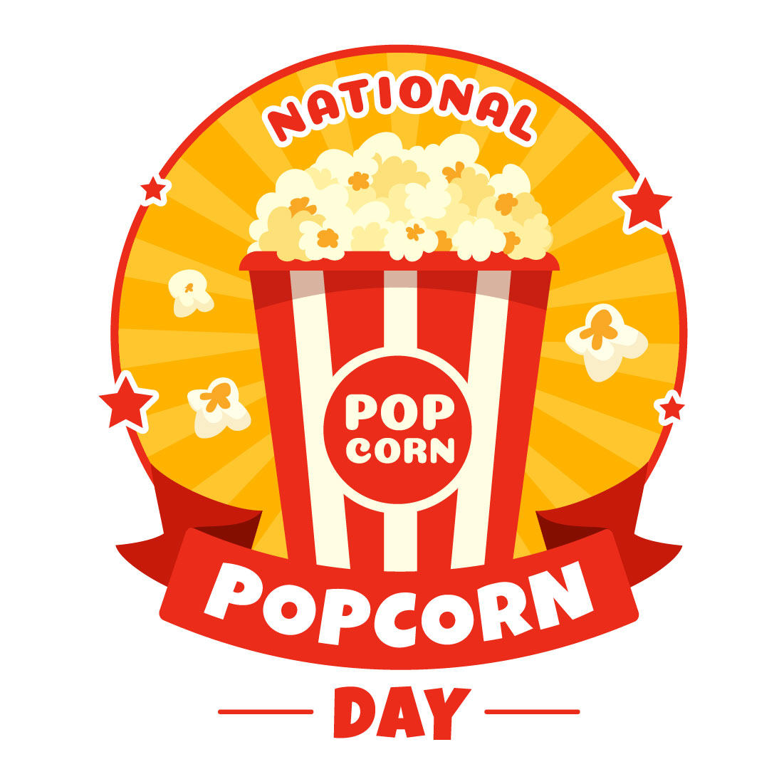 12 National Popcorn Day Illustration preview image.