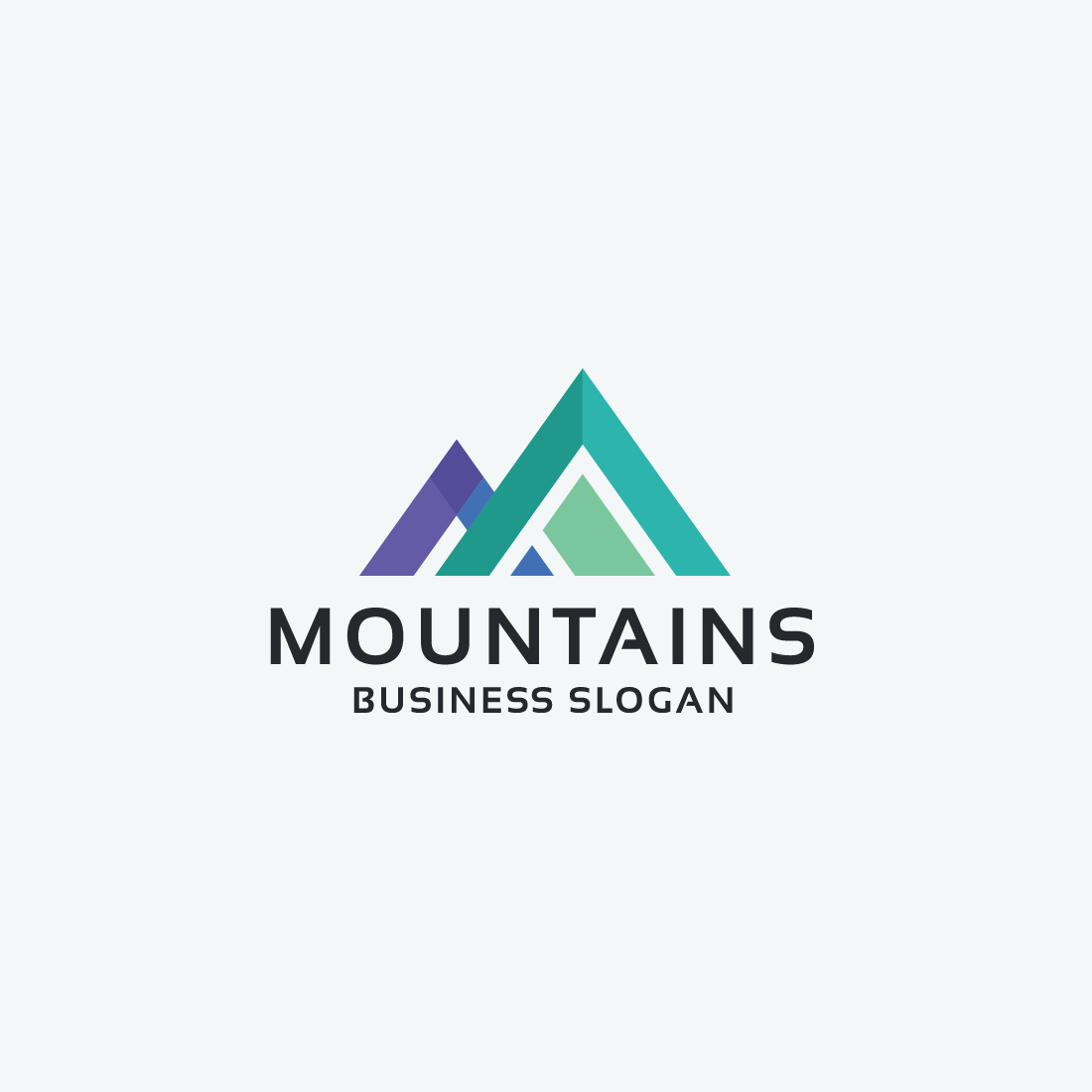 Mountains Letter M Pro Branding Logo preview image.