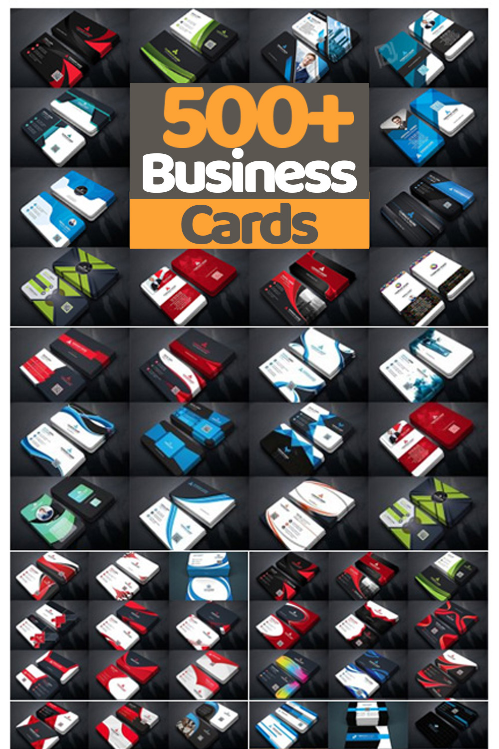500+ Business Card Design PSD Templates pinterest preview image.