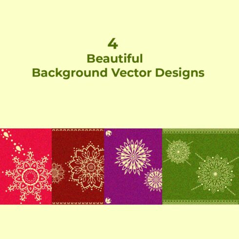 4 Background designs of mandala pattern cover image.