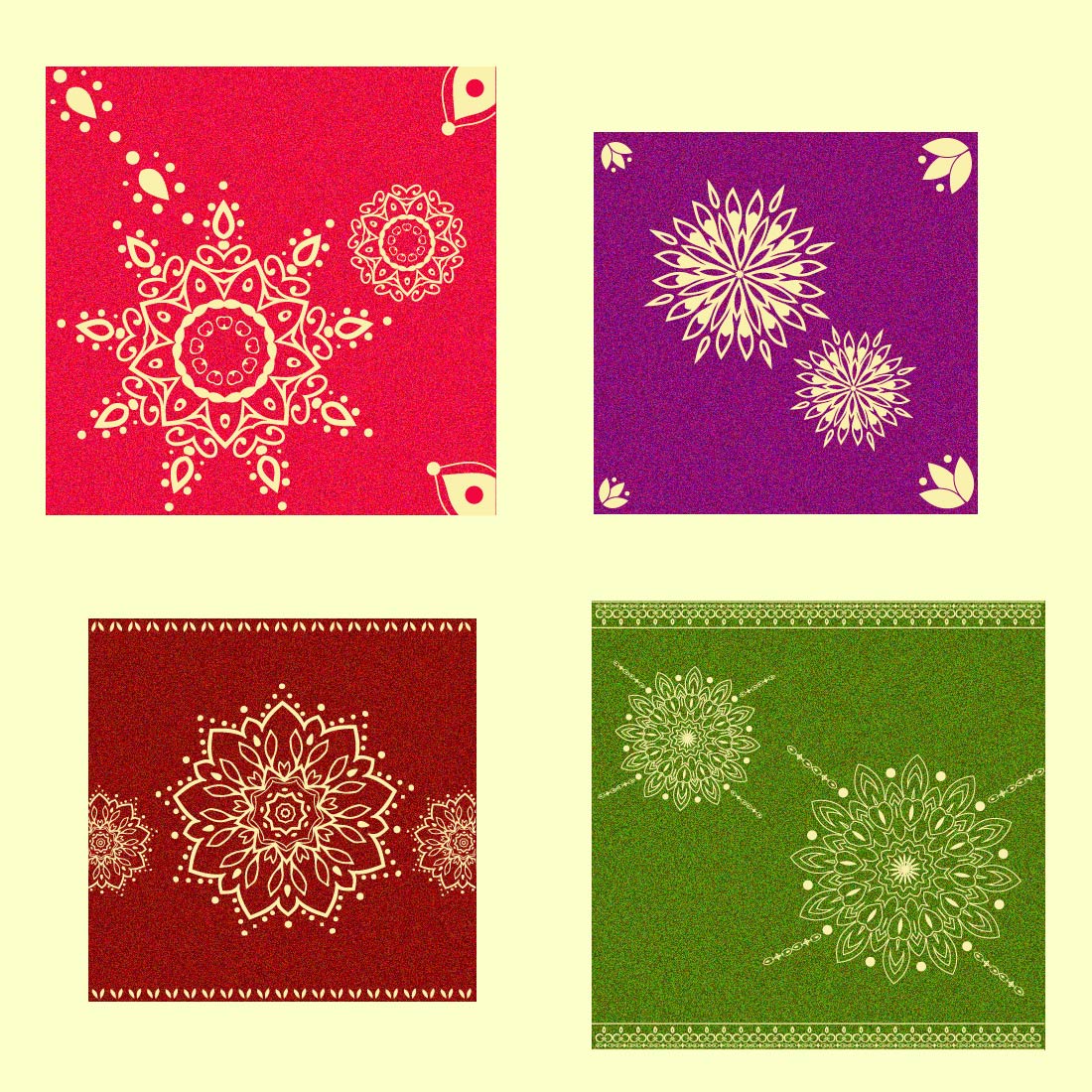 4 Background designs of mandala pattern preview image.