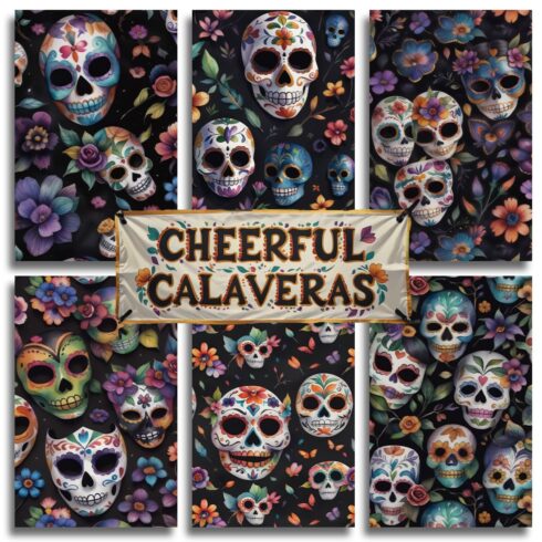 Cheerful Calaveras: Seamless Patterns cover image.